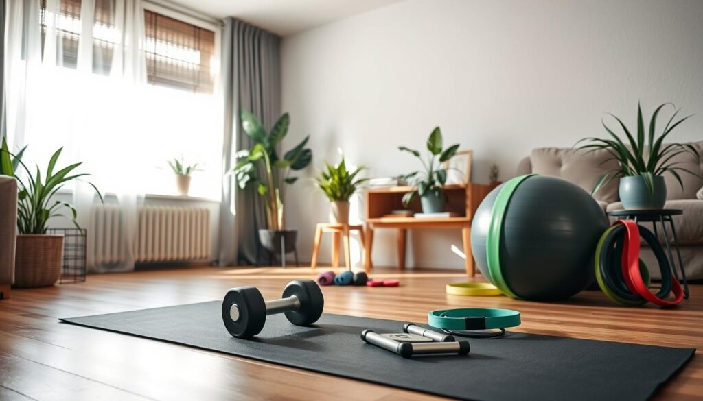 Rotina de exercícios em casa